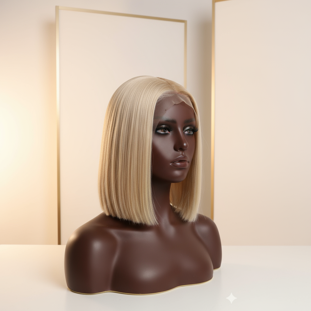 BOBBI BLONDE homepage banner with darker mannequin
