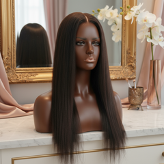 KINKY STRAIGHT Wig in Elegant Setting